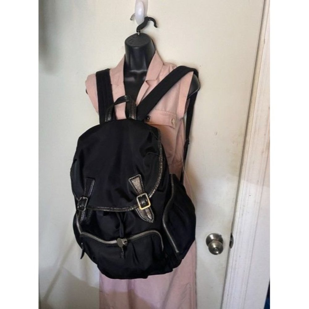 Mz Wallace Cece Moto Black Nylon Backpack - Picture 2 of 12